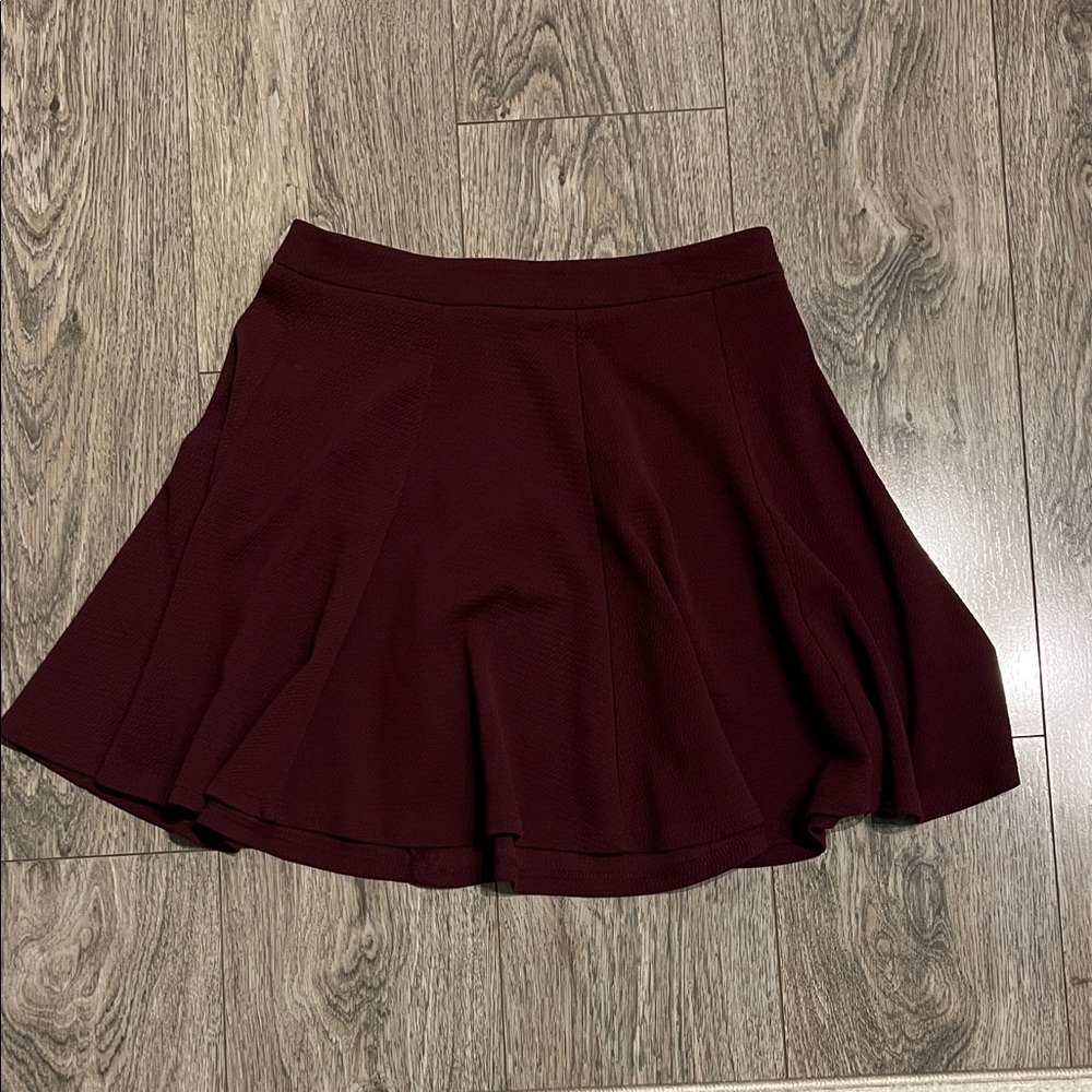 Lush Deep Burgundy Skater Skirt